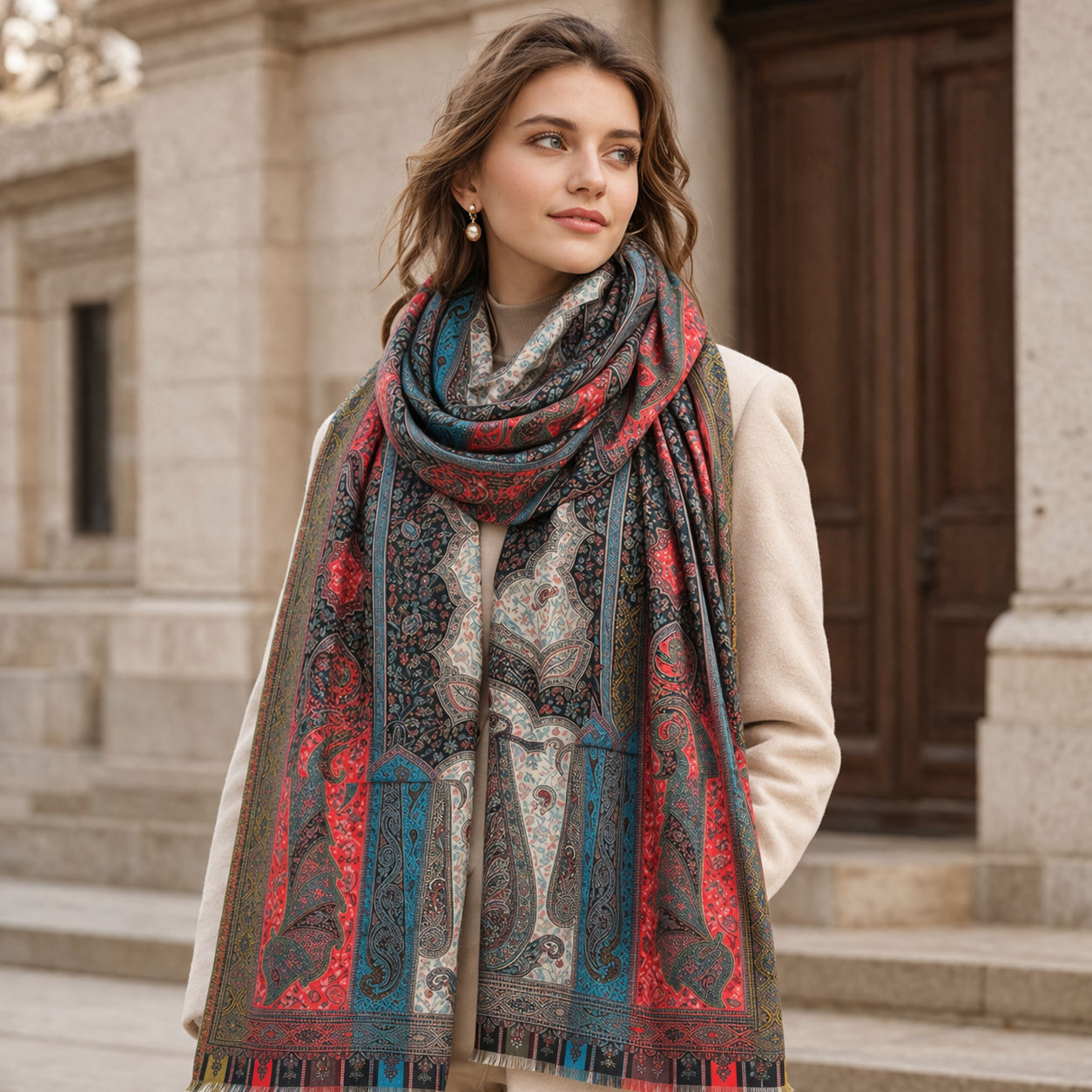 Kashmiri Large Jamavar Kani Wrap